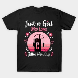 Just A Girl Who Loves Billie Holiday Retro Vintage T-Shirt